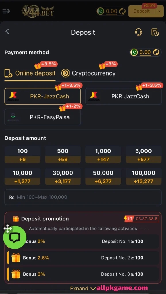 V44 Bet Game Deposit