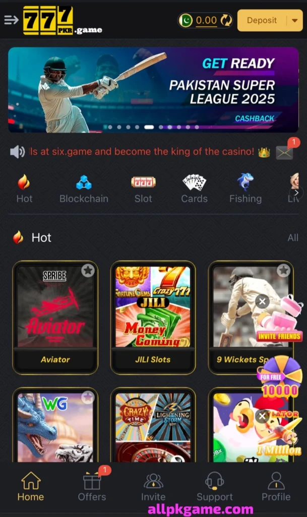 777PKR Game Interface Screenshot