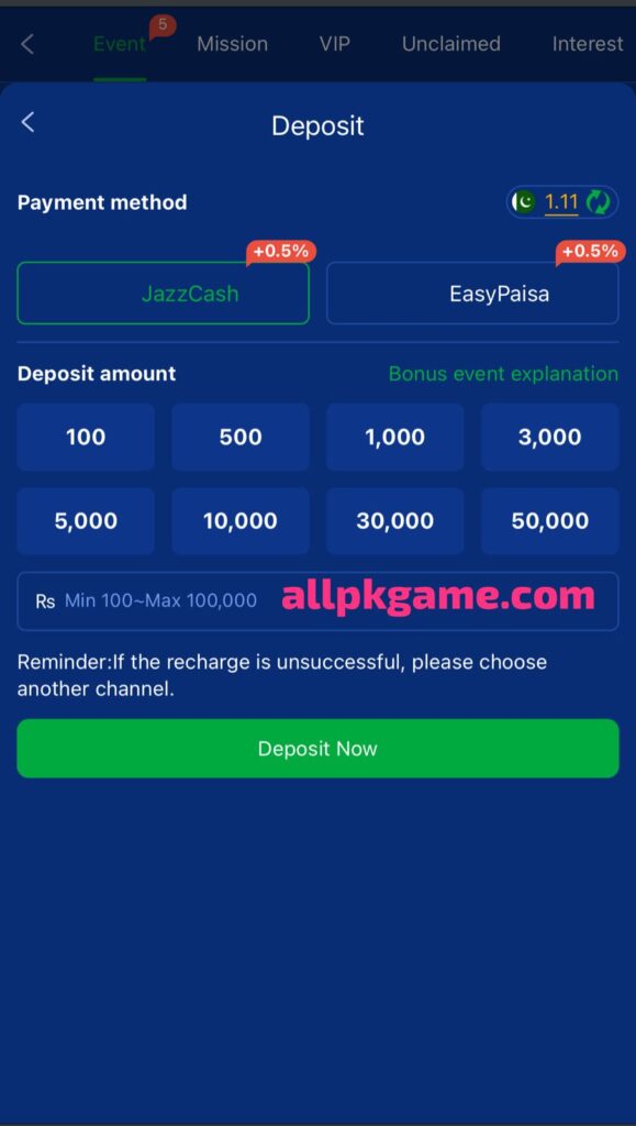 WC777 Game Deposit & Withdraw