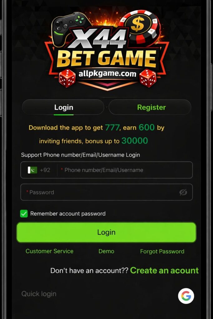 X44 Bet Game Register & Login 