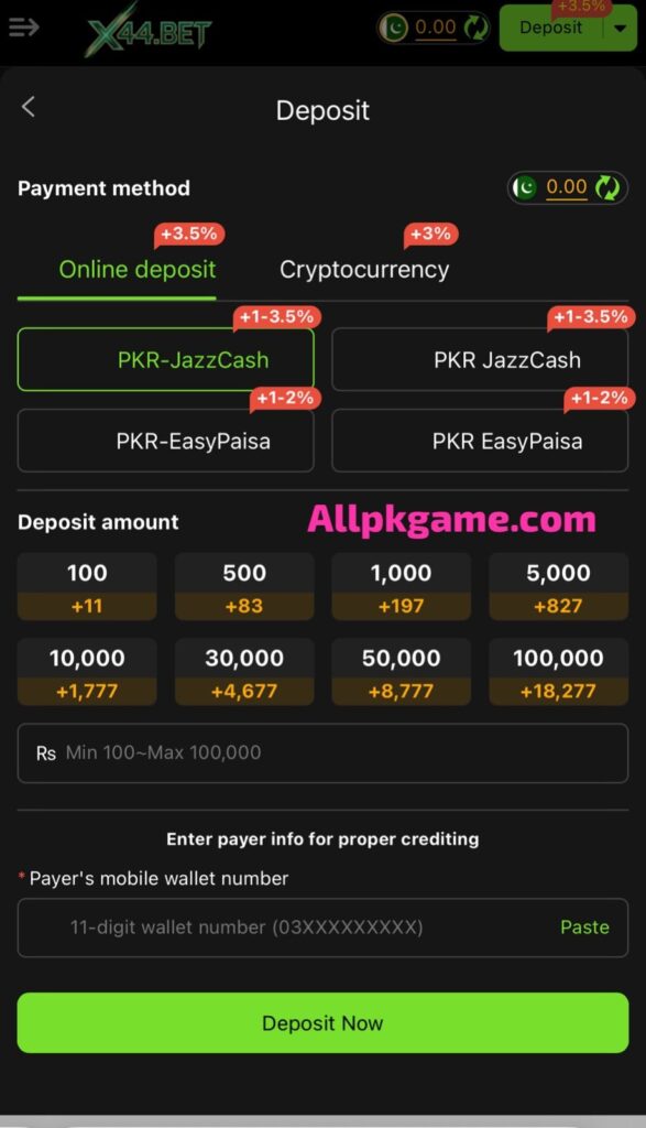 X44 Bet Game Deposit & Withdraw