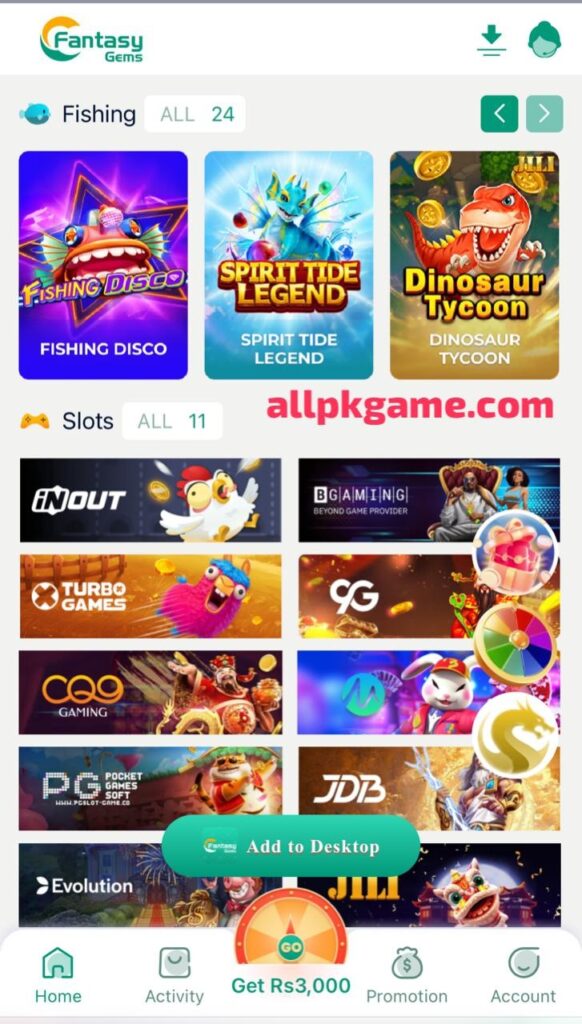 Fantasy Gems Game List