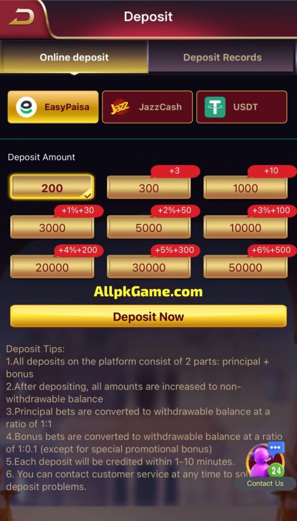 PK999 Game Deposit & Withdraw