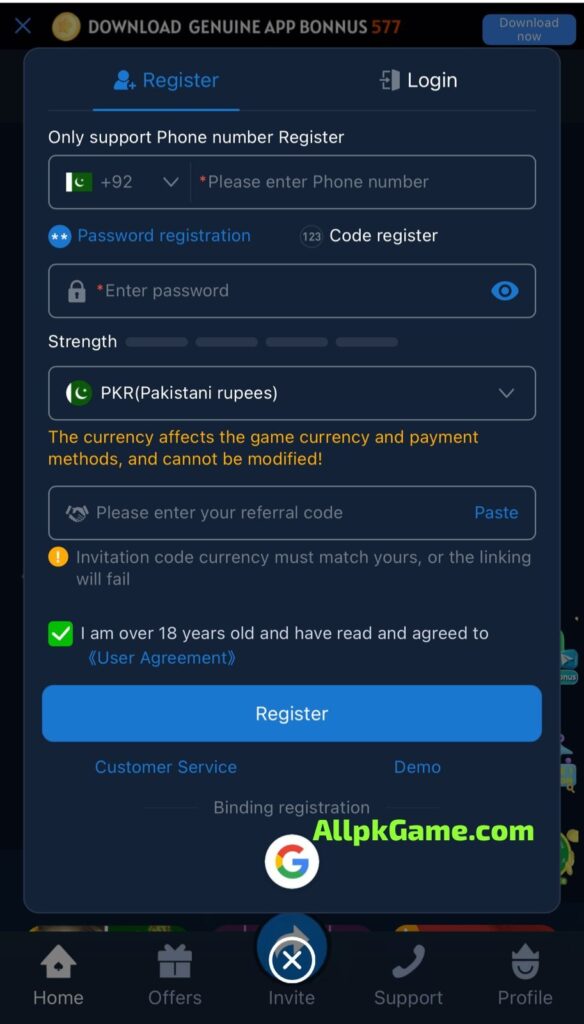 3RR Game Register & Login