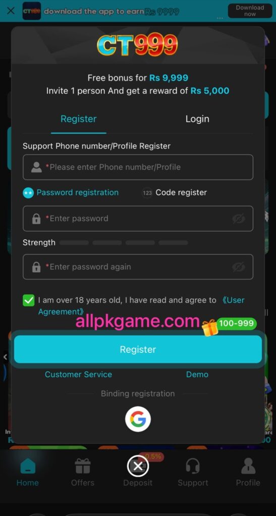 ZT666 Game Register & Login