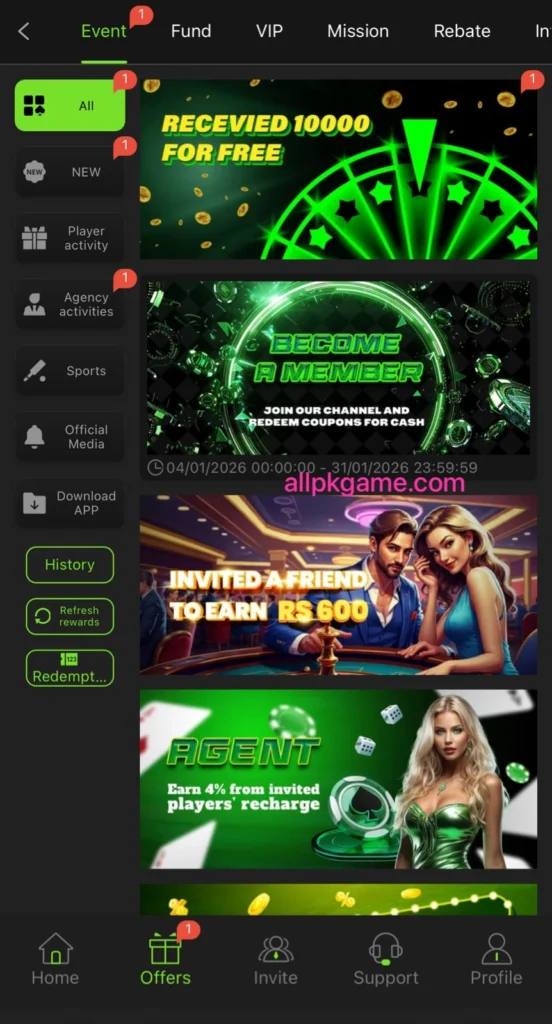 Funup777 Game bonuses and rewards