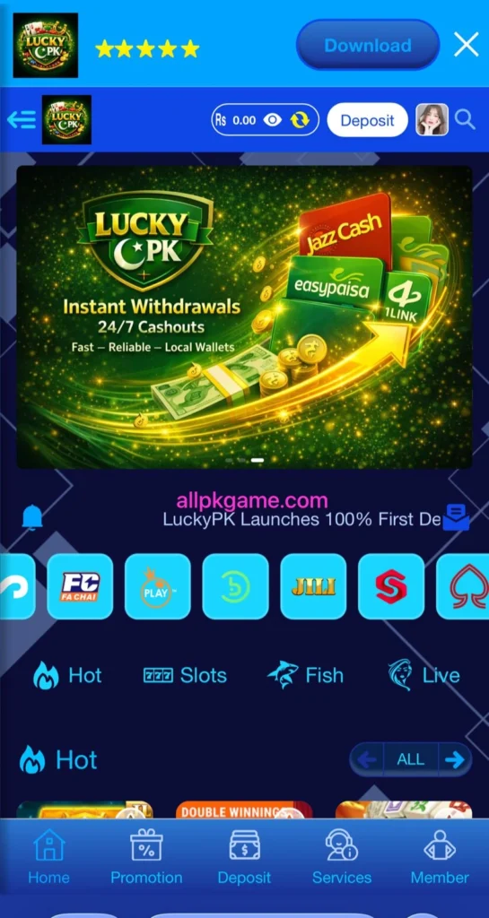 Lucky Pk Game Interface Screenshot