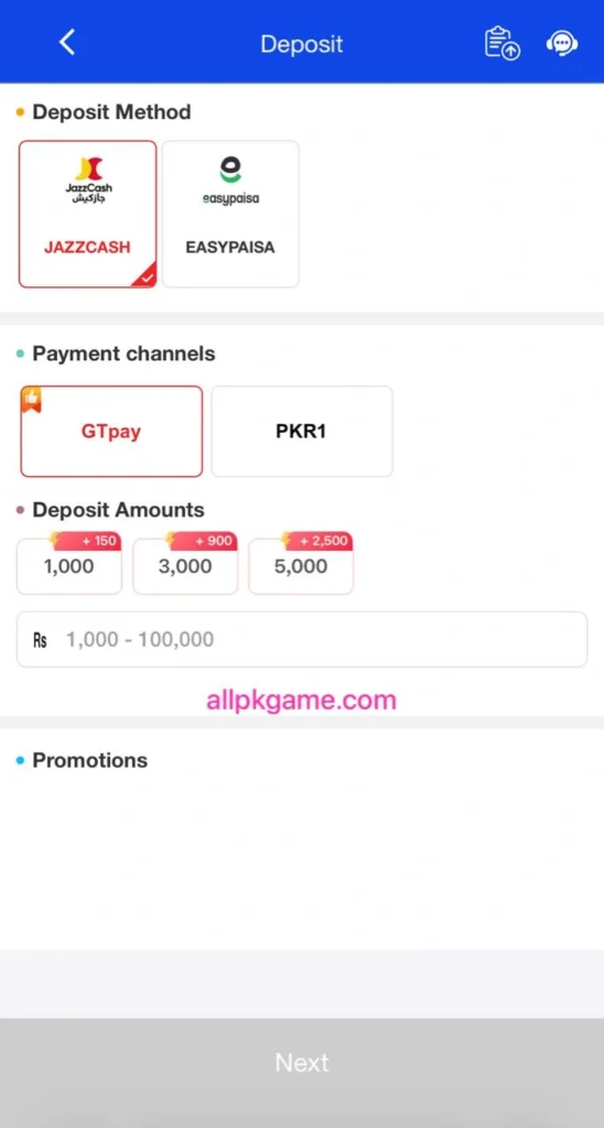 Lucky PK Game Deposit