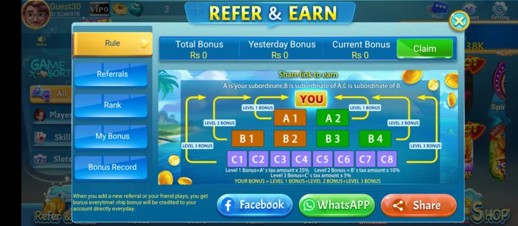 Golo 168 Game Bonuses & Refer & Earn