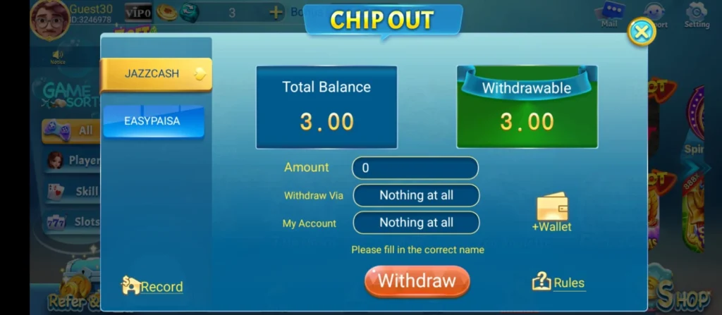 Golo 168 Game Withdraw