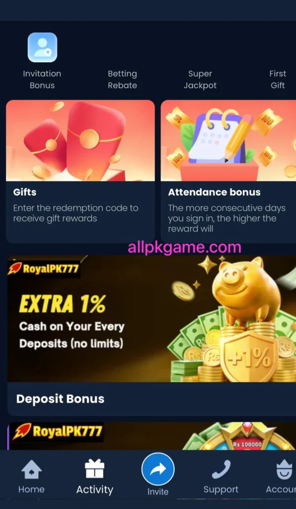 Royalpk777 Game Bonuses