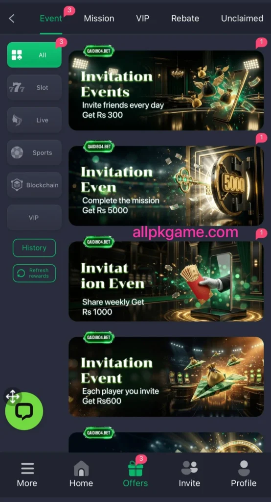 Qaidi804 Bet Game Rewards & Bonuses