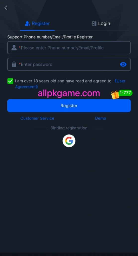 K55 Game Register