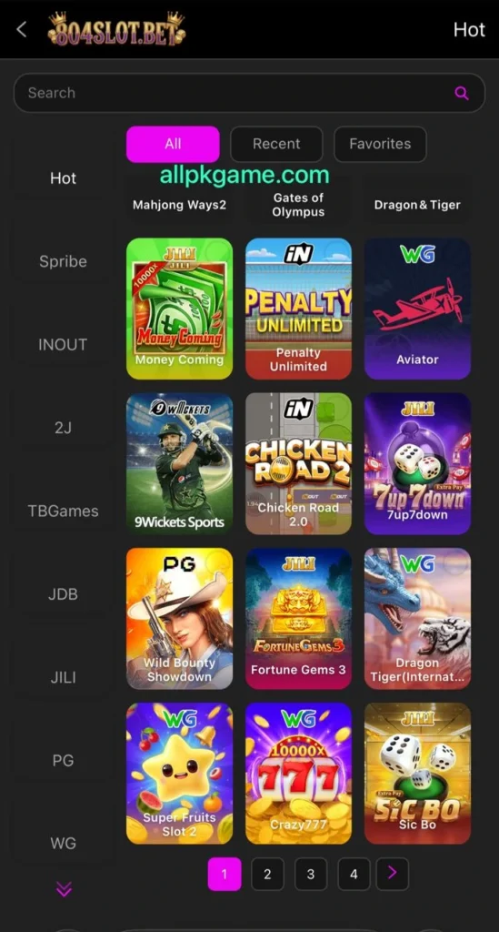 804 Slot Bet Game List