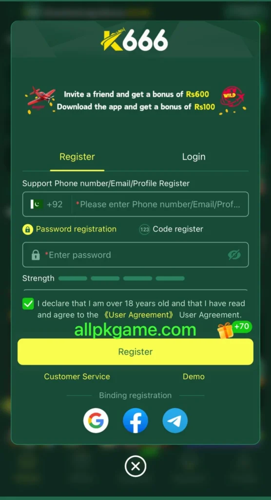 K666 Game Register