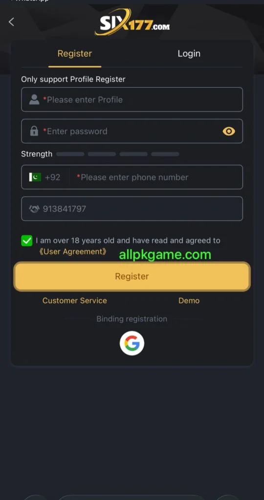 SIX177 Game Register